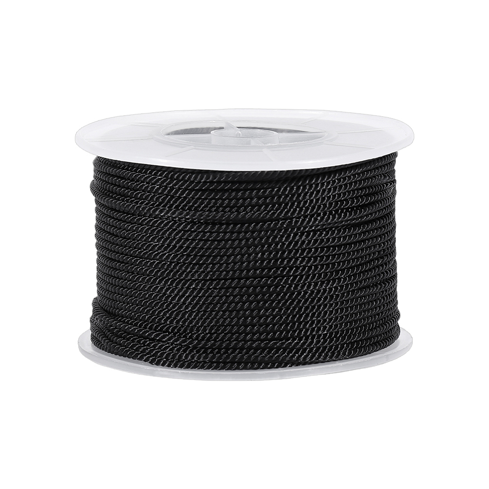 Cord Trim Twisted - 54,68 Jardas de Cordão Trançado Preto