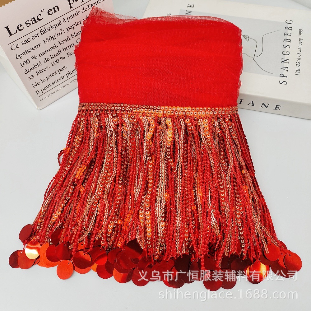 Fringe Ribbon Sewing - 10 Jardas de Franja de Lantejoulas
