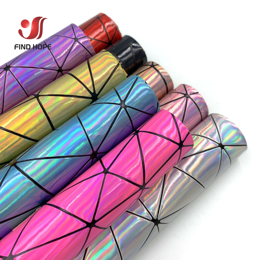 Glitter Vinyl Roll - 19in x 47in laser geométrico abstrato