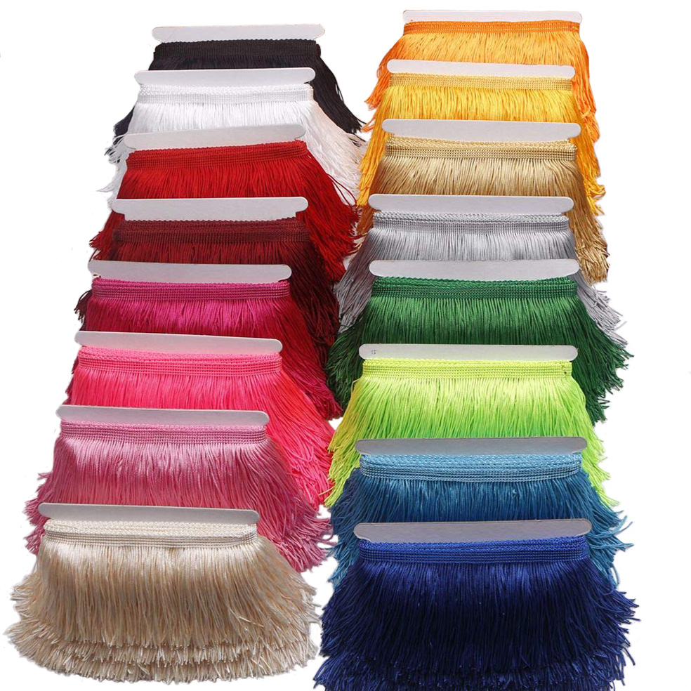 Fringe Ribbon Sewing - 10 jardas 15cm longo borla franja