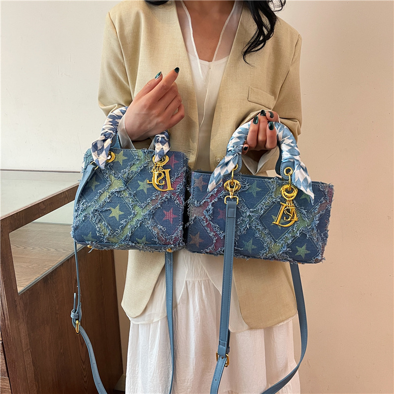 Craft Embellishment Storage - Y2K Bolsa feminina nova estrela jeans