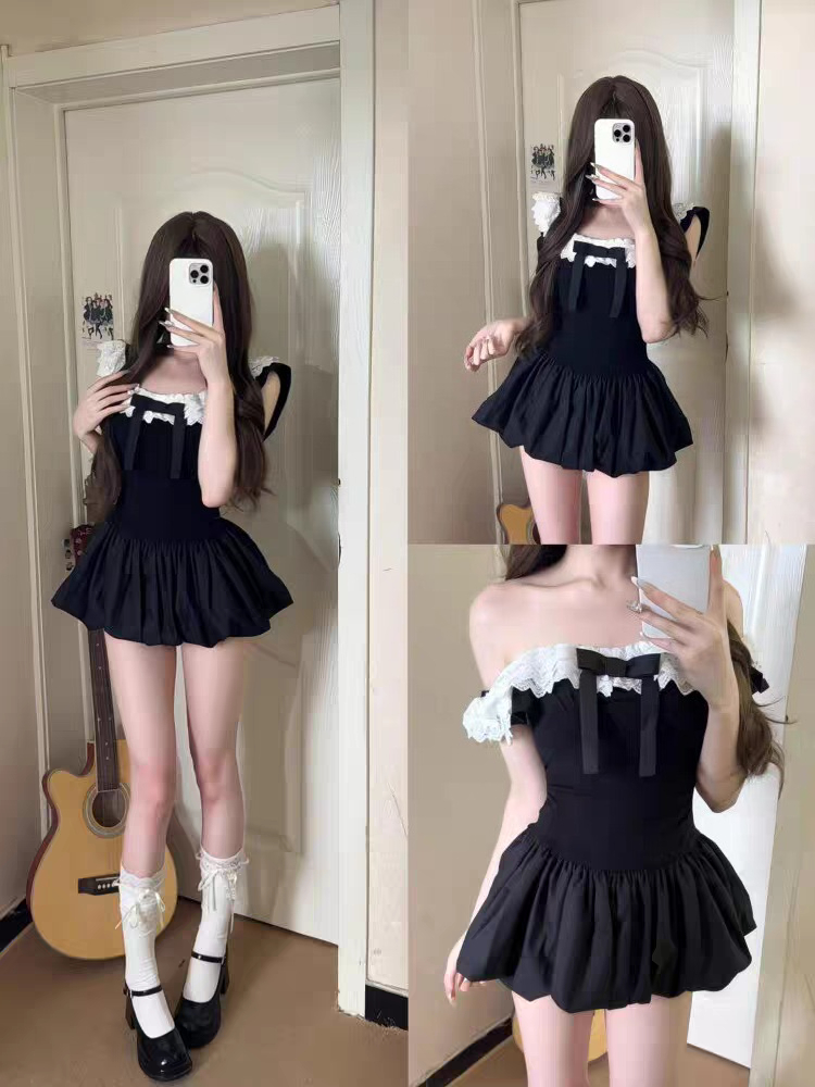 Elastic Lace Trim - Conjunto de 2 Peças Coquette Coreano