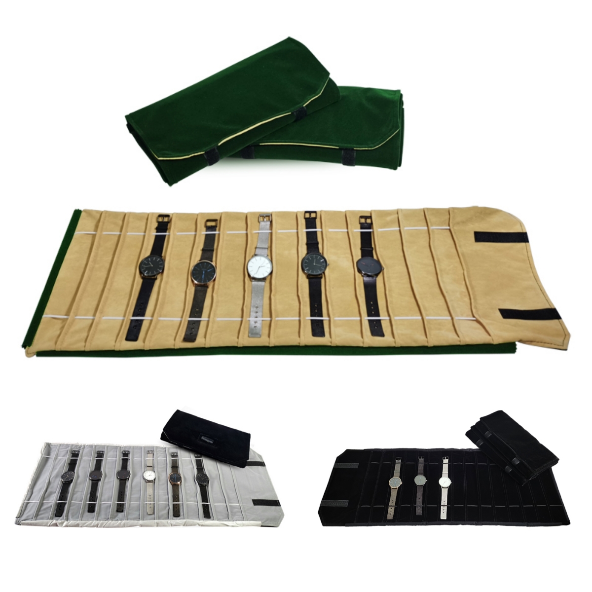 Velvet Ribbon Roll - Bolsa de rolo de relógio de