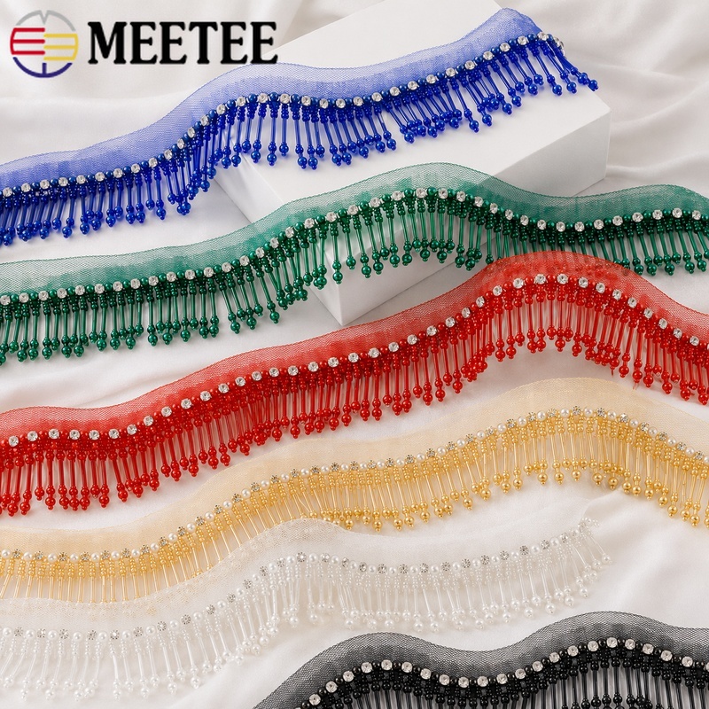 Beaded Trim Fringe - 1 Jarda de Renda com Miçangas