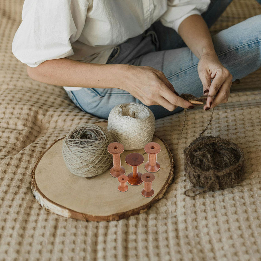 Embroidery Craft - Conjunto de 7 Bobinas de Madeira: