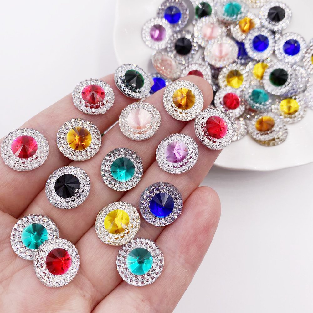 Embellishment Glue Craft - Resina 10/12/16mm cor dupla cristal convexo