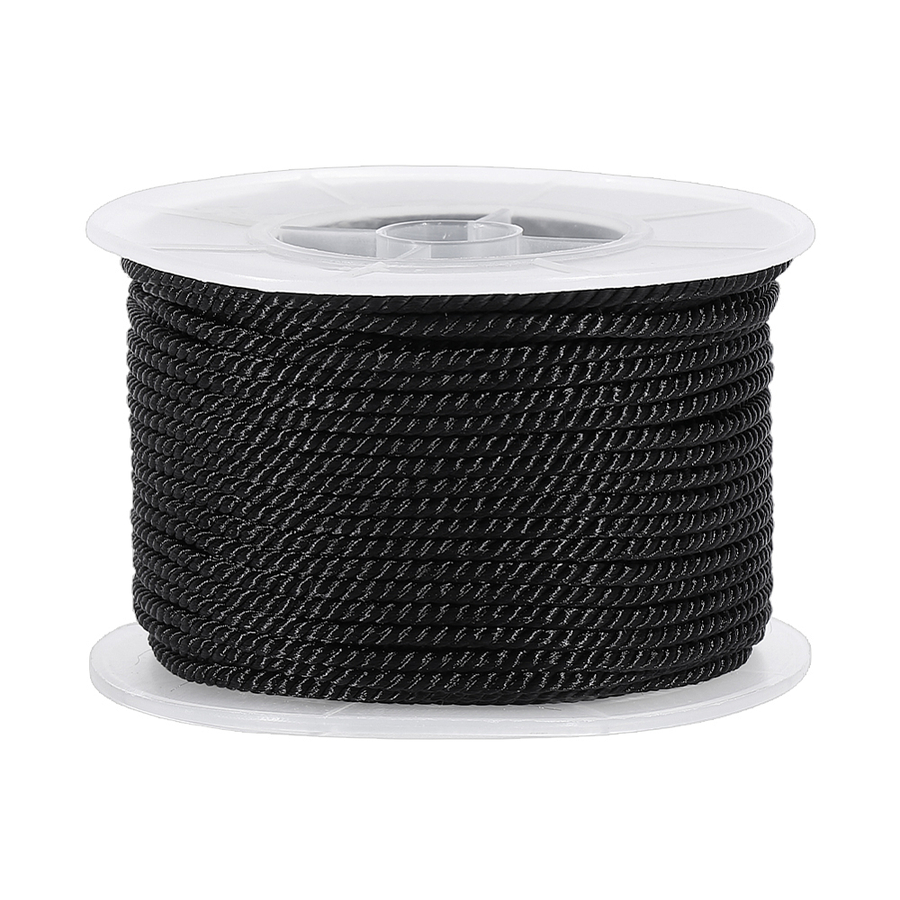 Cord Trim Twisted - 27,34 Jardas de Cordão Trançado Preto