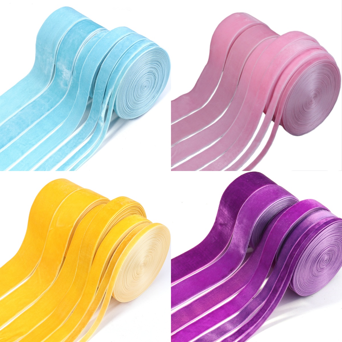 Velvet Ribbon Roll - 5-10 jardas/rolo fitas de veludo azul