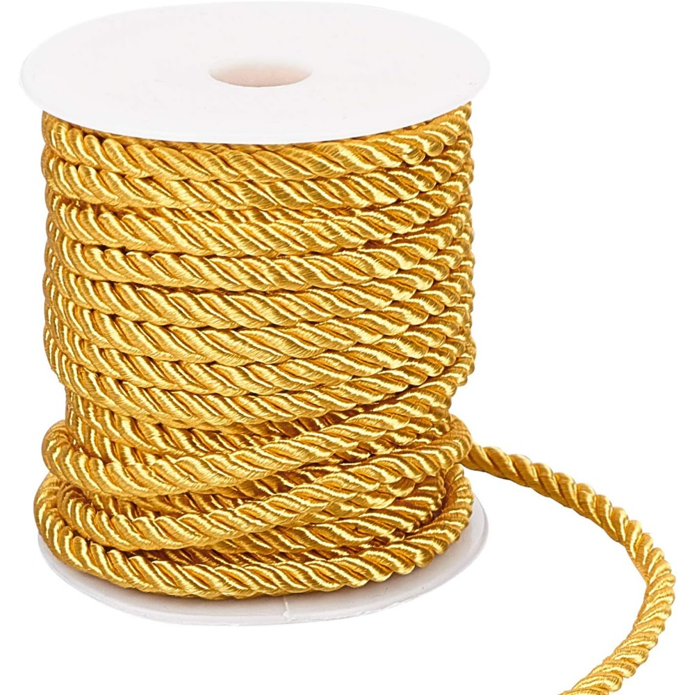 Cord Trim Twisted - Cabo dourado de 59 pés, 5mm,