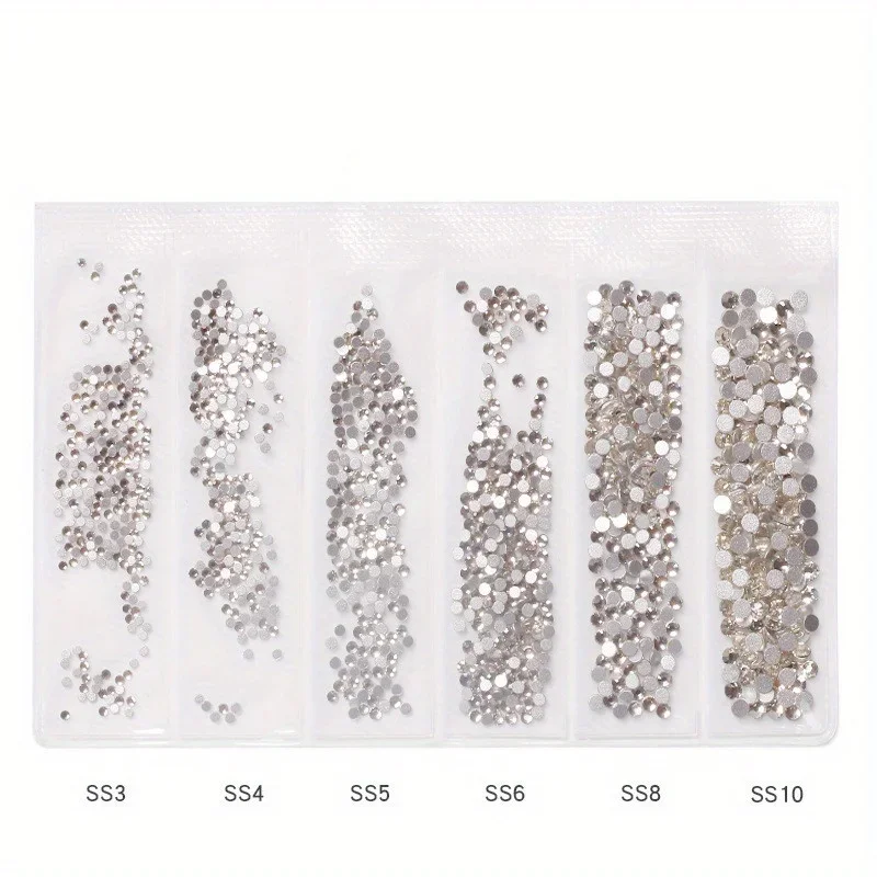 Hotfix Rhinestone Sheet - SWAGPICK-SS3-10 Mix Branco AB Vidro Flatback