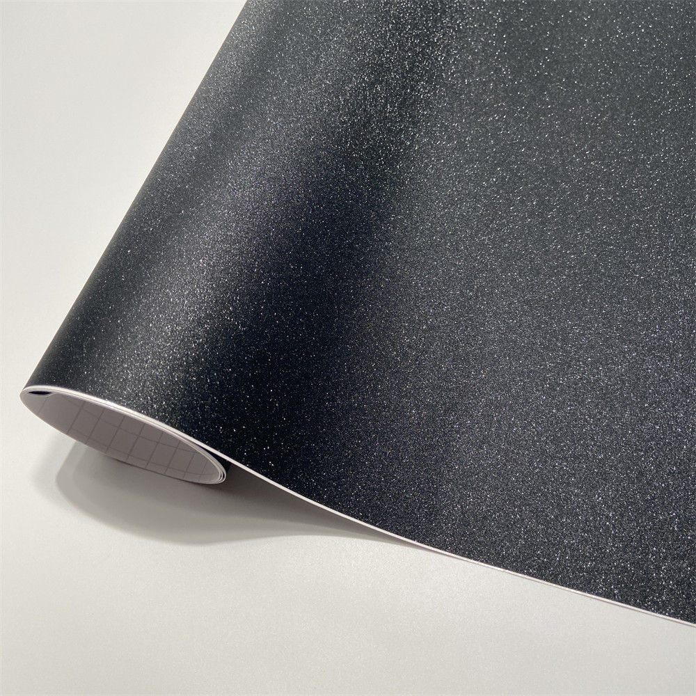 Glitter Vinyl Roll - Sandy glitter preto diamante vinil envoltório