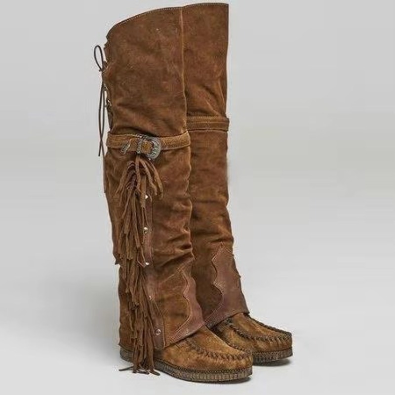 Tassel Fringe Trim - Novas Botas Femininas 2026 Acima do