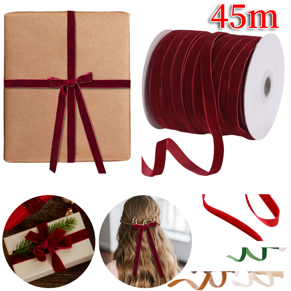 Velvet Ribbon Roll - Fita decorativa de veludo com carretel,