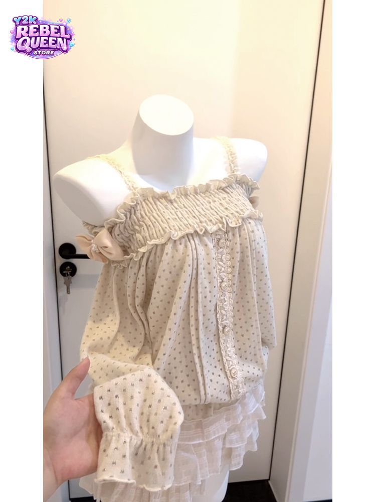Elastic Lace Trim - Conjunto de Saia Mini Feminino Japonês