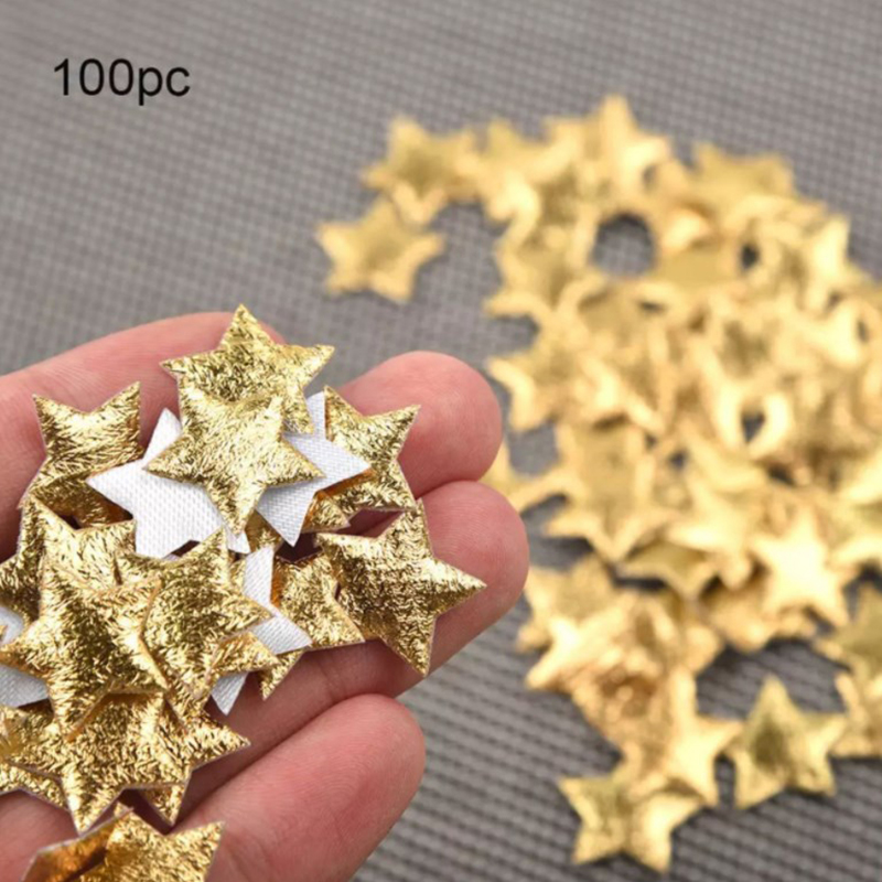 Christmas Craft Embellishment - 100 pçs estrelas douradas/prateadas para decoração