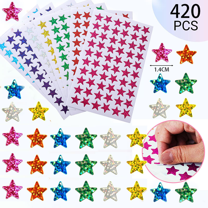 420 peças de adesivos de estre - Glitter Vinyl Roll avaliação e preço