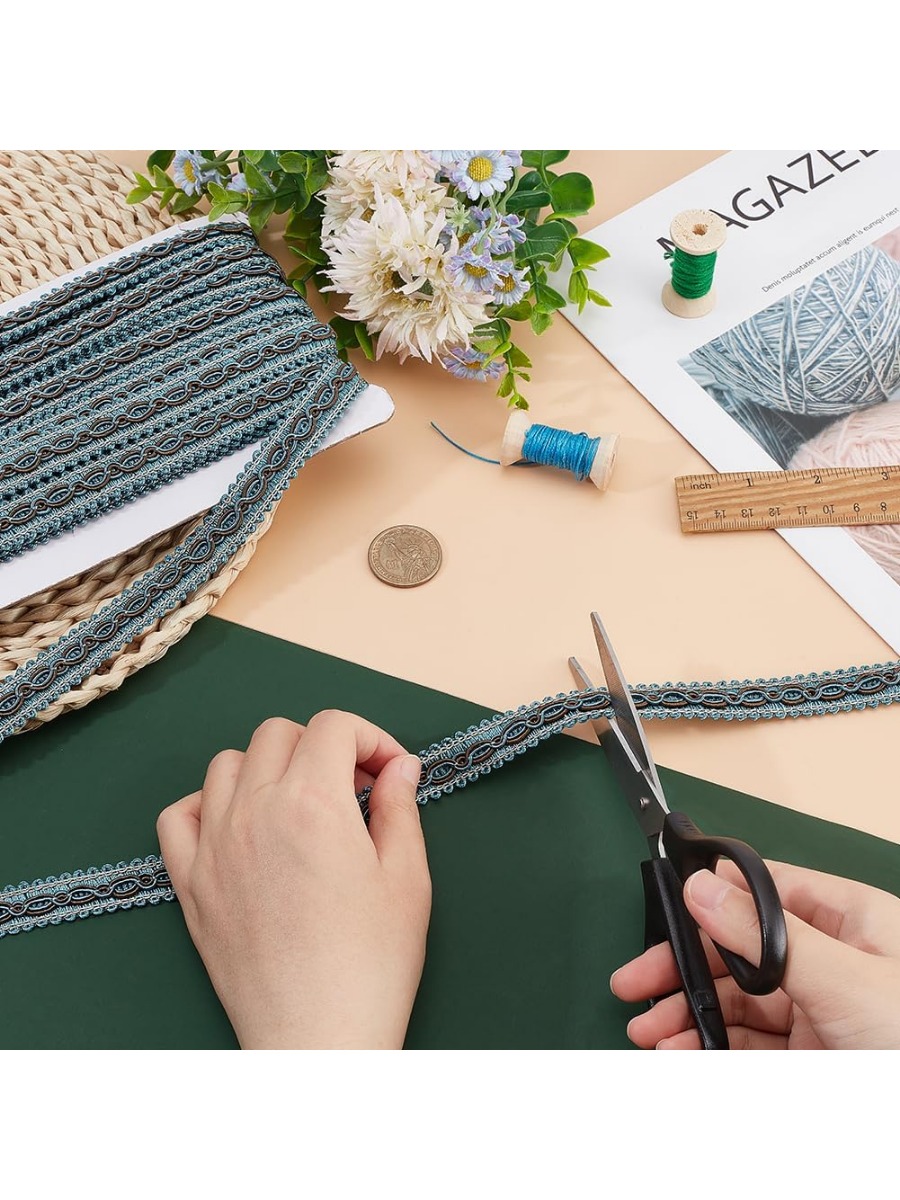 Tirm de trança azul de 32 jard - Fringe Ribbon Sewing avaliação e preço