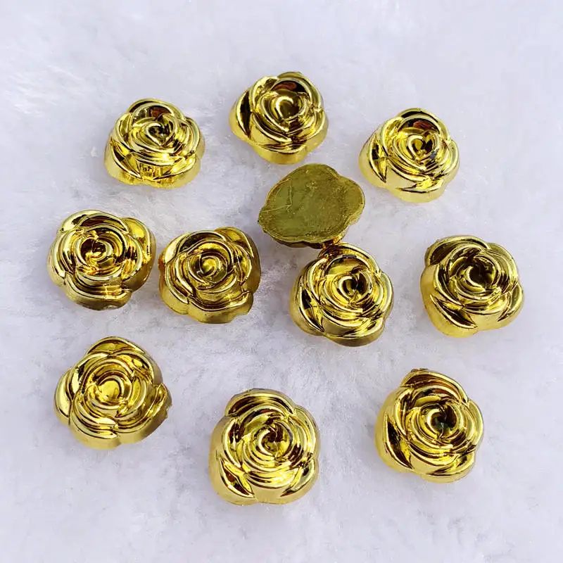 40 peças 14mm ouro rosa flores - Embellishment Glue Craft avaliação e preço