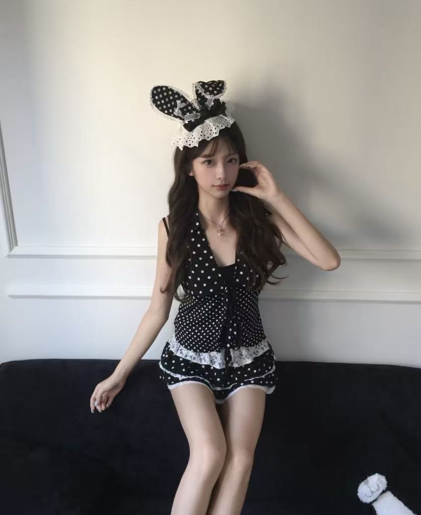 Conjunto Vintage Y2K Coquette  - Elastic Lace Trim avaliação e preço