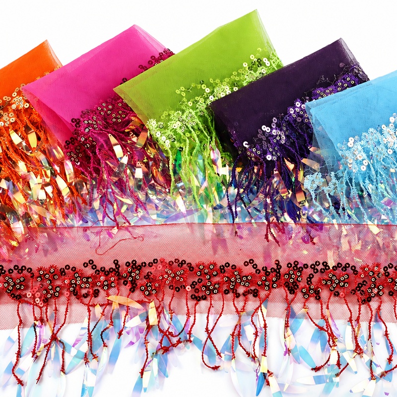 Franja de Lantejoulas com Borl - Fringe Ribbon Sewing avaliação e preço