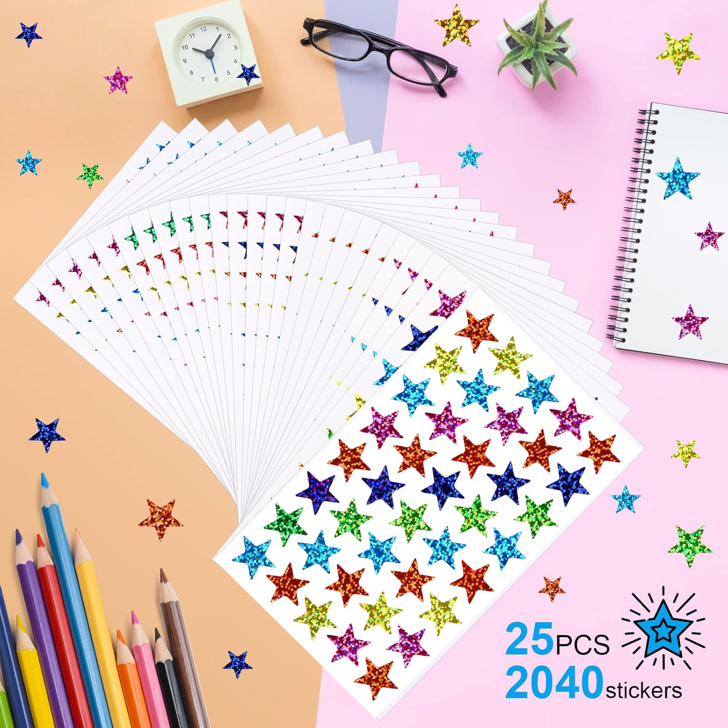 25 folhas de adesivos de estre - Glitter Vinyl Roll avaliação e preço