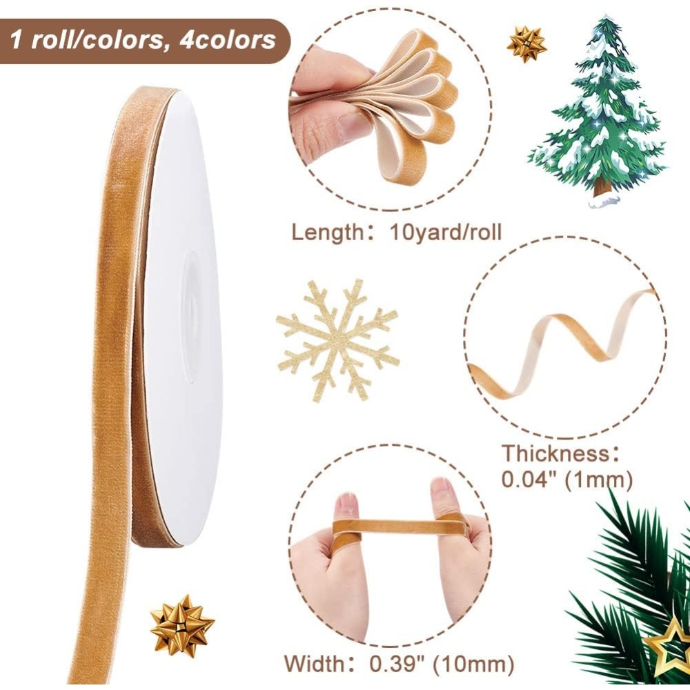 4 rolos de fita de veludo de f - Velvet Ribbon Roll avaliação e preço