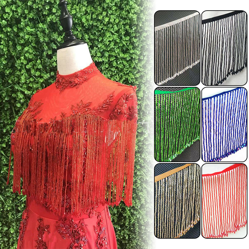 Rendas Frisadas Borla para Cor - Beaded Trim Fringe avaliação e preço