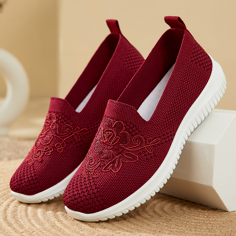 Sapatos femininos de malha com - Embroidery Embellishments avaliação e preço