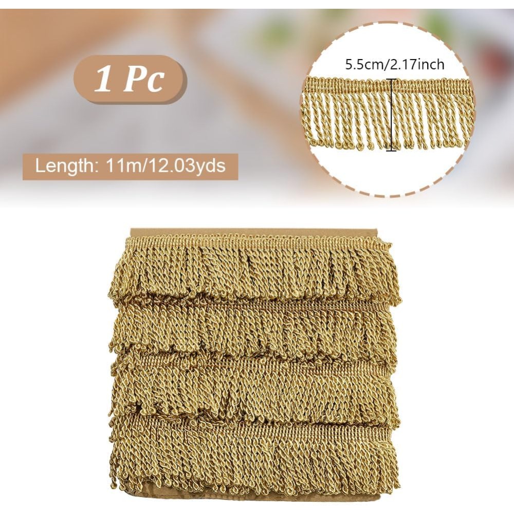 12 jardas x 2.2 Polegada franj - Tassel Fringe Trim avaliação e preço