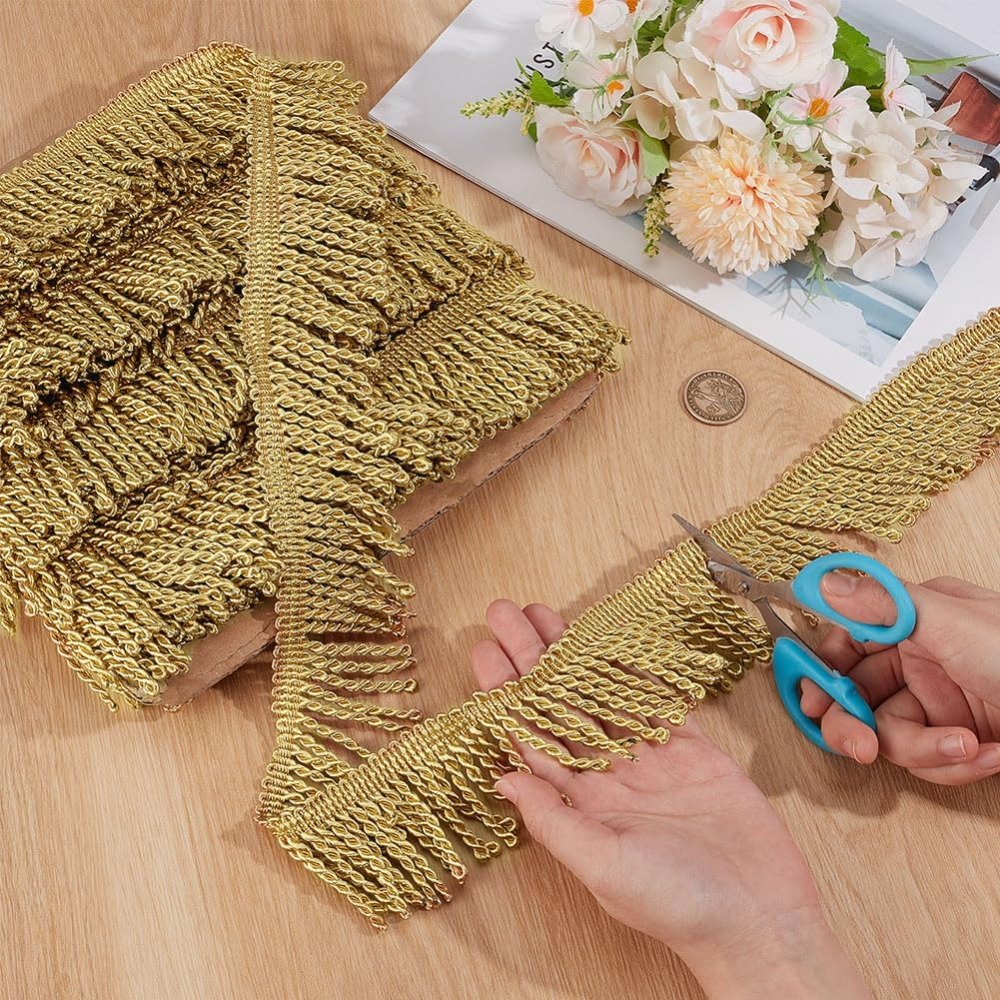 12 jardas x 2.2 Polegada franj - Tassel Fringe Trim avaliação e preço