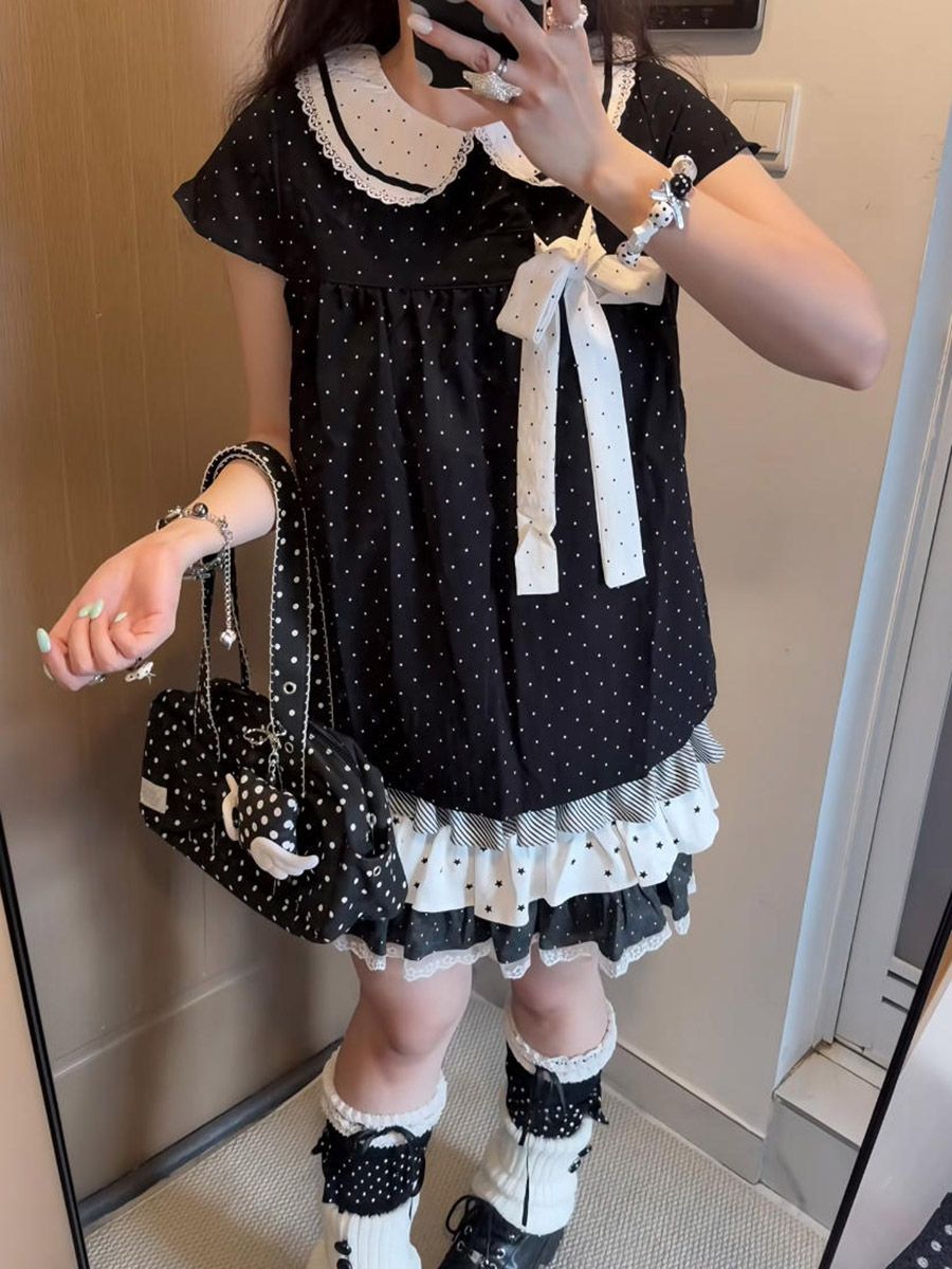 Conjunto de 2 Peças Y2K Kawaii - Elastic Lace Trim avaliação e preço