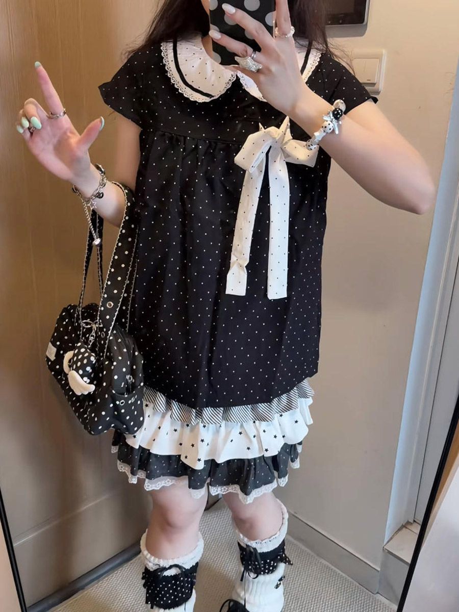 Conjunto de 2 Peças Y2K Kawaii - Elastic Lace Trim avaliação e preço