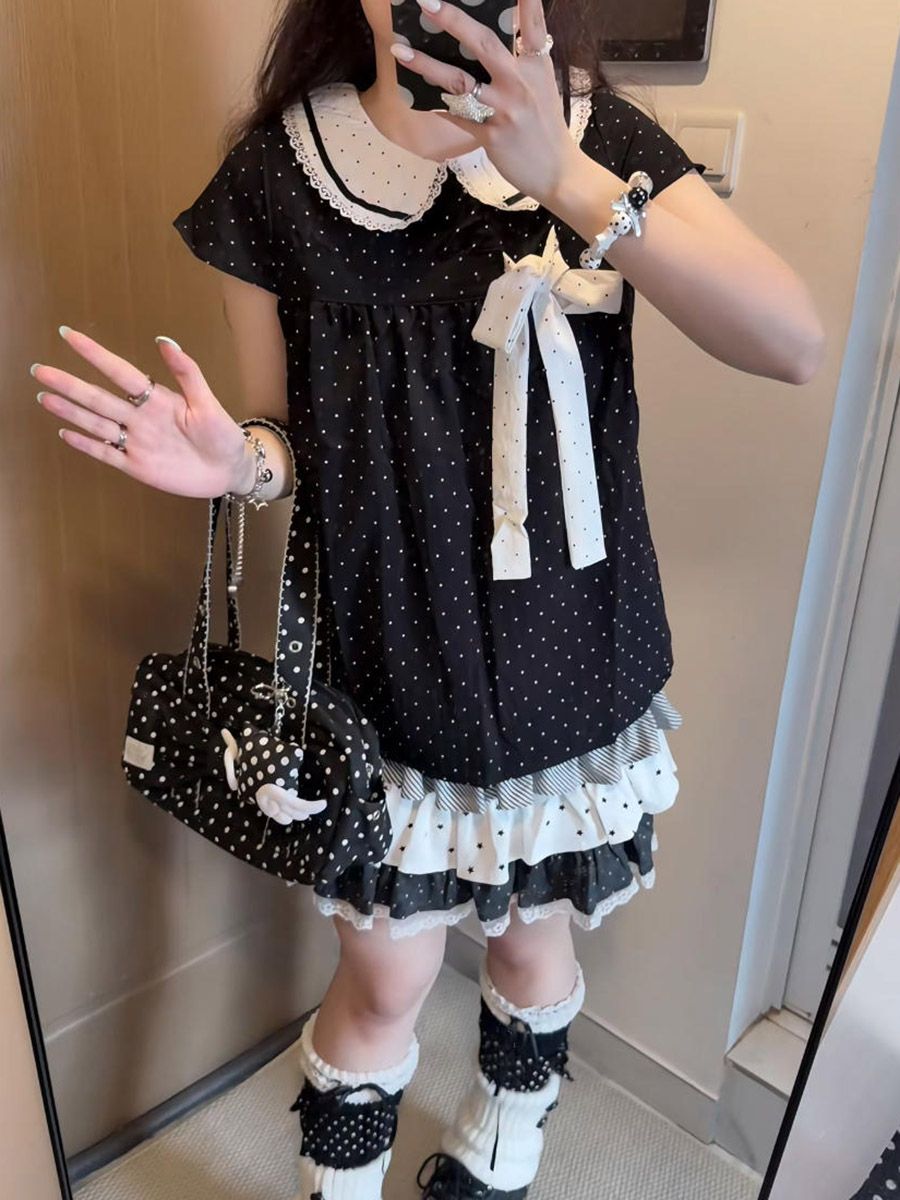 Conjunto de 2 Peças Y2K Kawaii - Elastic Lace Trim avaliação e preço