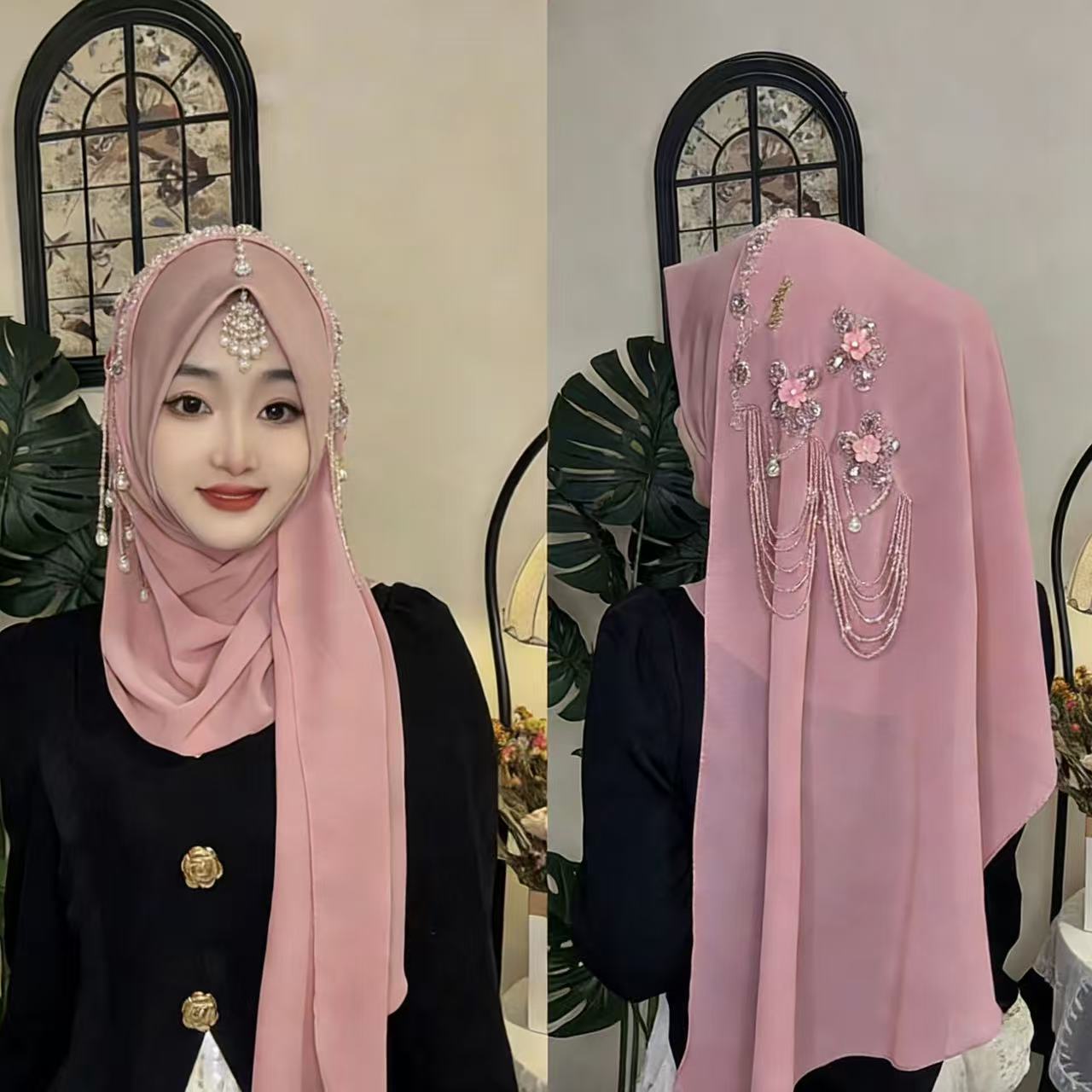 Abaya Hijab para Mulheres Muçu - Tassel Fringe Trim avaliação e preço
