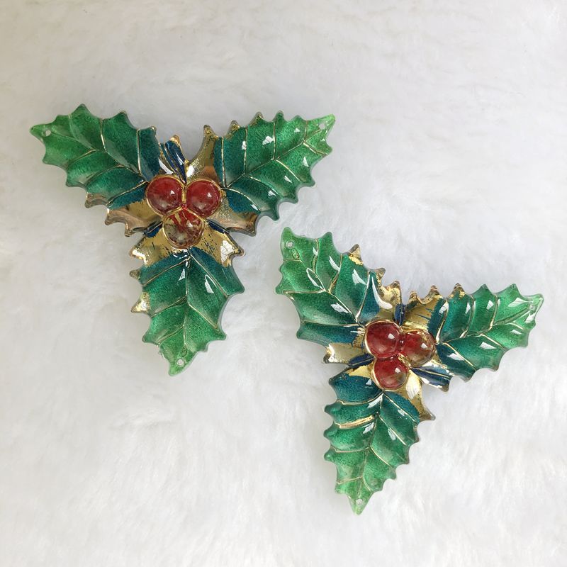 Resina estilo folhas de natal  - Embellishment Glue Craft avaliação e preço