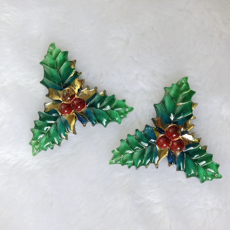 Resina estilo folhas de natal  - Embellishment Glue Craft avaliação e preço