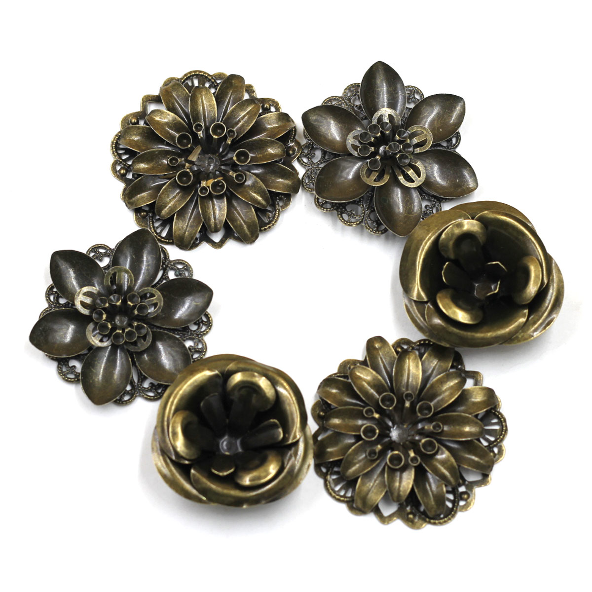 6 pçs enfeites combinação flor - Craft Embellishments avaliação e preço