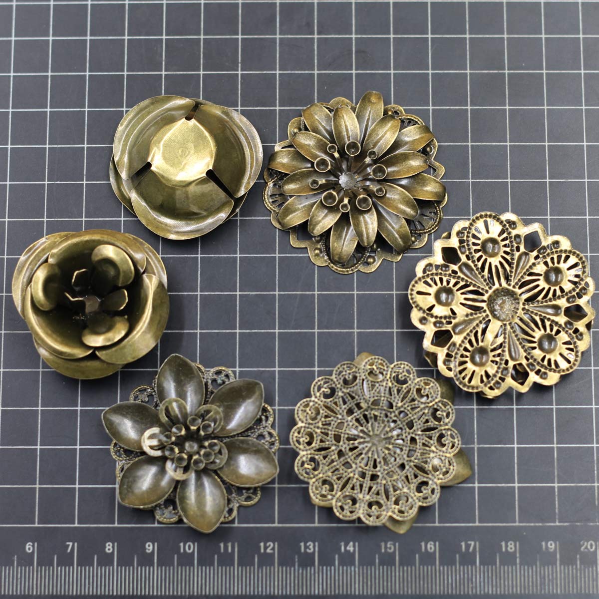 6 pçs enfeites combinação flor - Craft Embellishments avaliação e preço