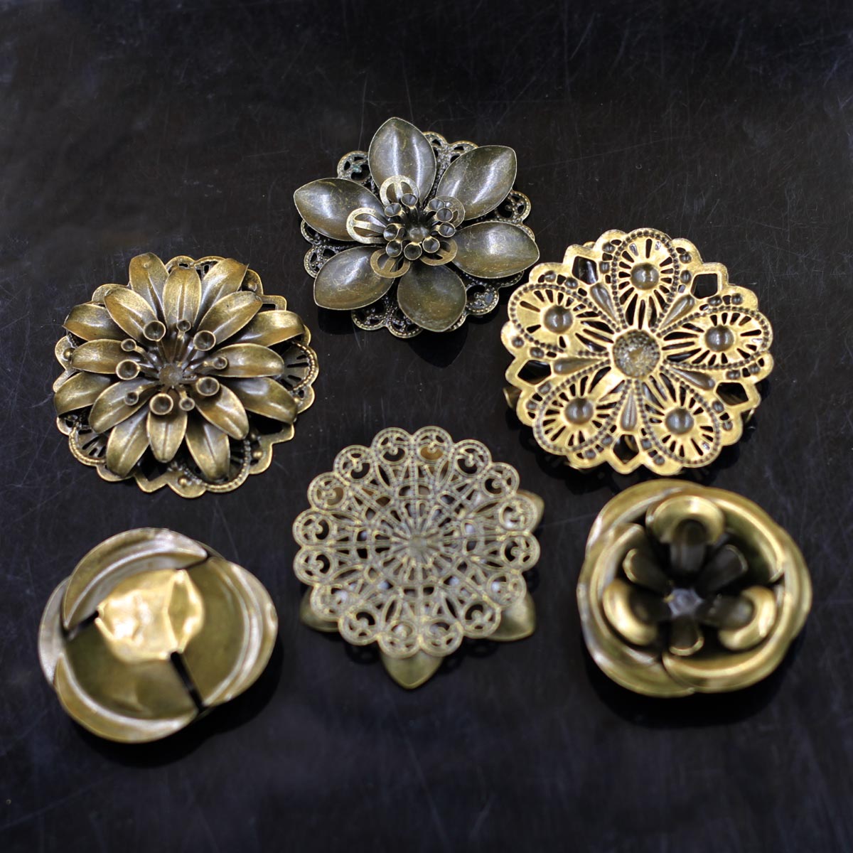 6 pçs enfeites combinação flor - Craft Embellishments avaliação e preço