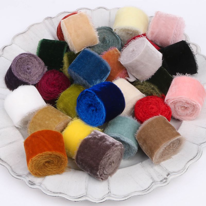 1m/rolo reunindo mão rasgado f - Velvet Ribbon Roll avaliação e preço