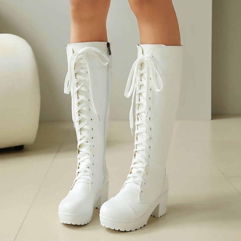Botas de combate femininas até - Guipure Lace Panel avaliação e preço